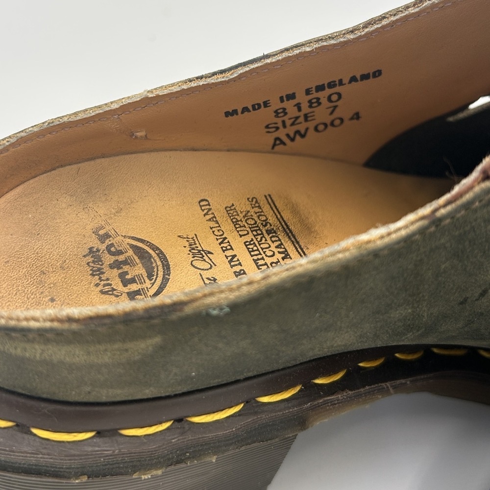 Dr Martens VTG 8180 Made In England Olive Green Mules Clogs Shoes Size UK 7 US 9 - Picture 7 of 7